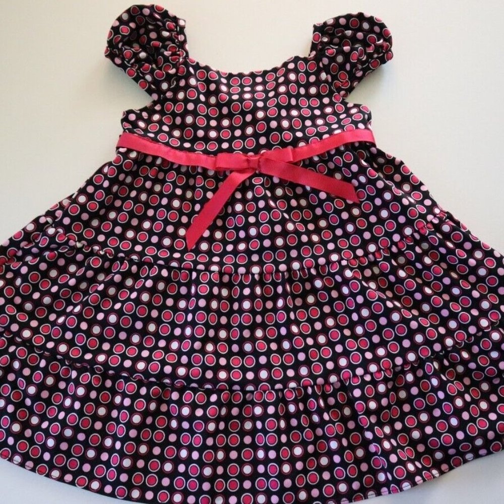 Rare, Too! Pink and Black Polka Dot Twirl Dress Size 3T
